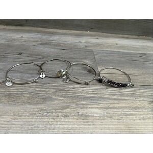4 Silver And Gold Tone  Assorted Adjustable Charm Bracelets‎